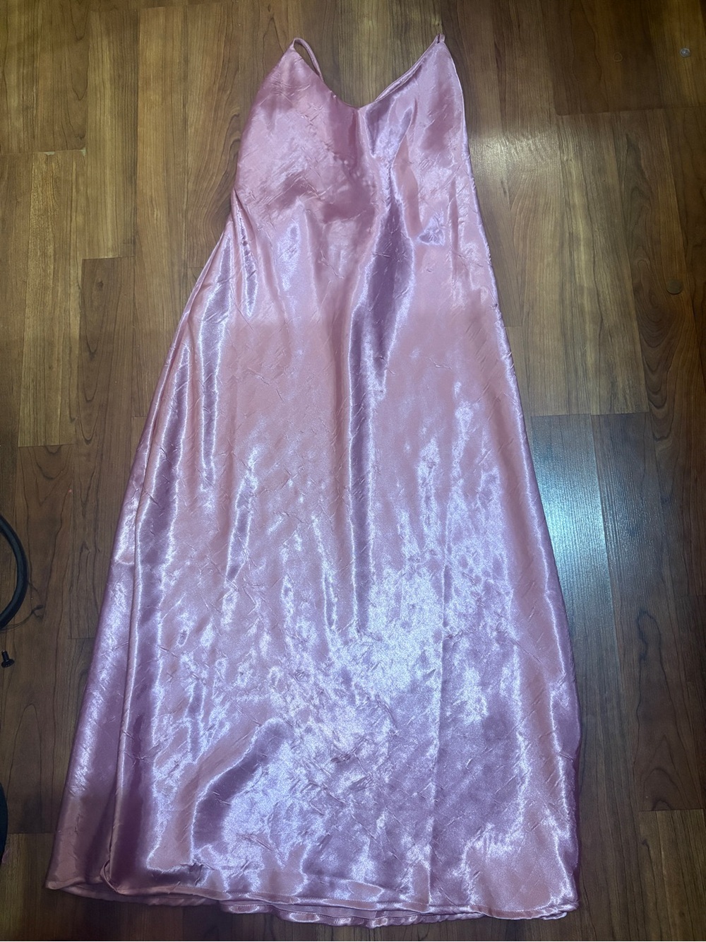Vanessa Mooney Dusty Rose Satin Slip Dress